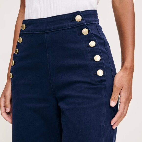 NWT DL1961| Hepburn Wide Leg High Rise Ankle Bright Navy Jeans - Picture 3 of 17